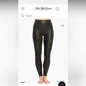 SPANX Faux Leather moto leggings size m